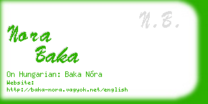 nora baka business card